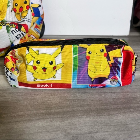 Pokémon Pikachu Backpack w/ Pencil bag Kids School Cute Yellow - Picture 3 of 9